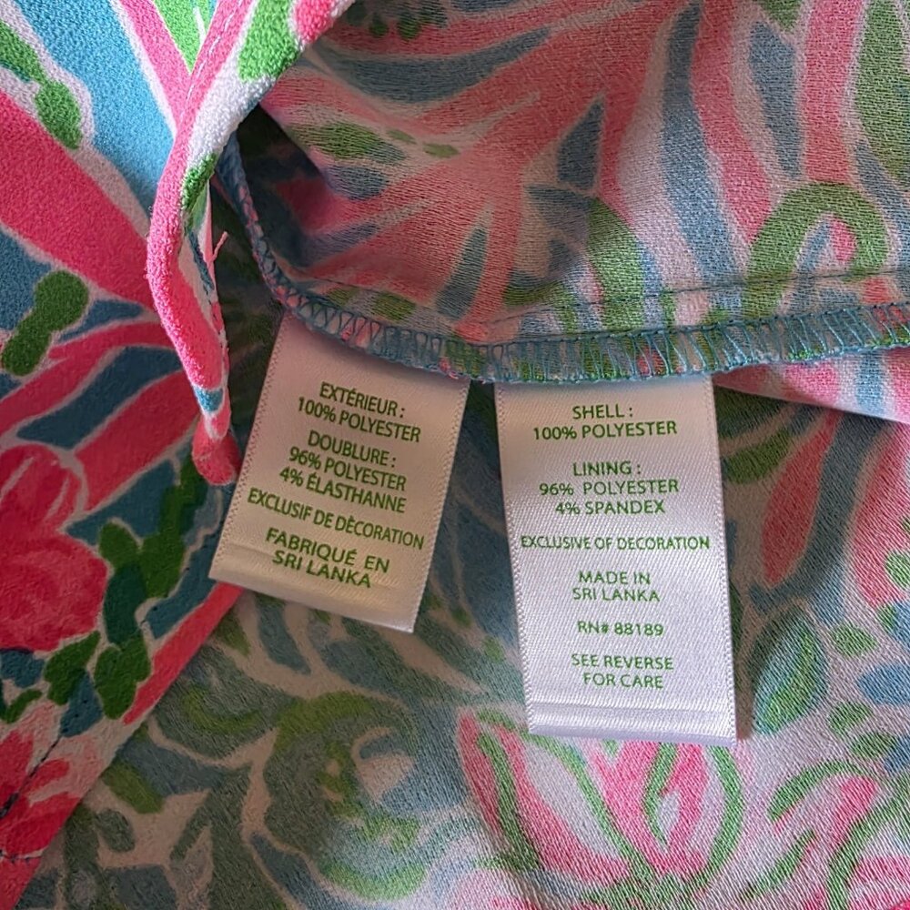 Lilly Pulitzer Ronnie Shift Romper Dress Leaf It Wild Amalfi Blue Size 10 - Picture 11 of 16